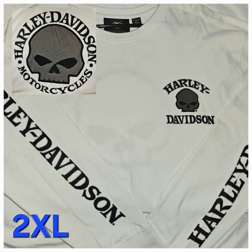 Harley-Davidson White Long Sleeve Shirt 2XL